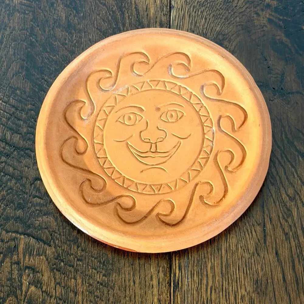 Vintage Wieland Ware Celestial Sun Terracotta Coasters Set of 5 | Sun Face Decor